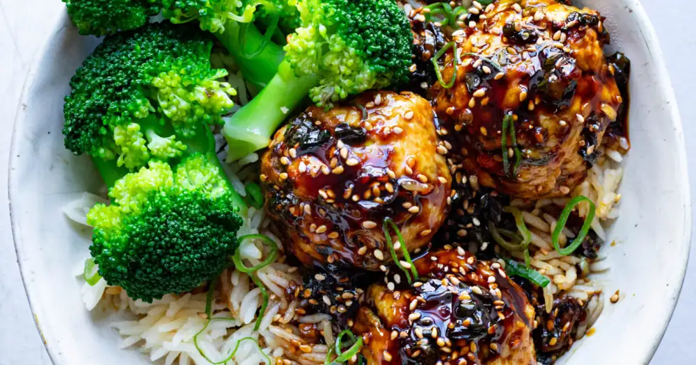 Sticky Soy Sesame Chicken Meatballs