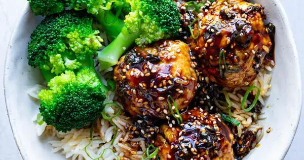Sticky Soy Sesame Chicken Meatballs
