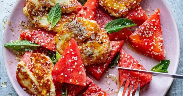 Sesame Halloumi & Watermelon Salad