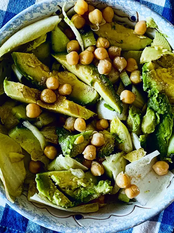 Iceberg Lettuce, Avocado Chickpea Salad