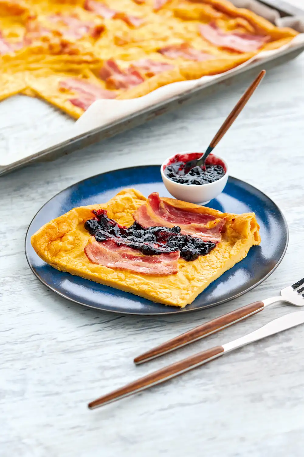 Oven pancake with bacon