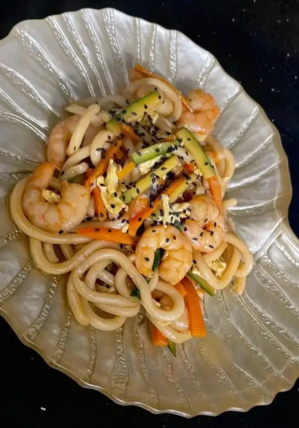 Shrimp and vegetable udon