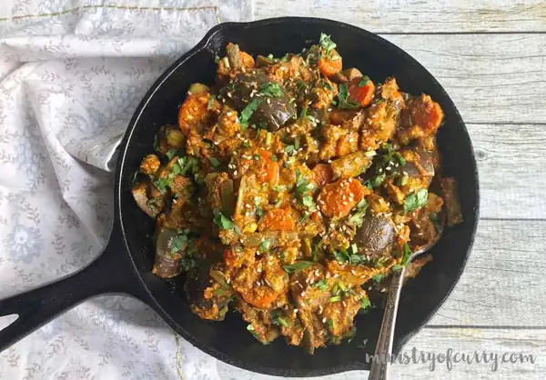 Bhogichi Bhaji - Mixed Vegetable Curry with sesame sauce