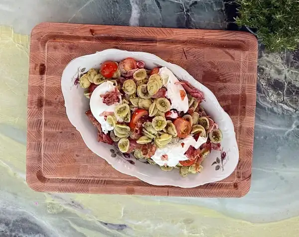 Pasta salad with mortadella