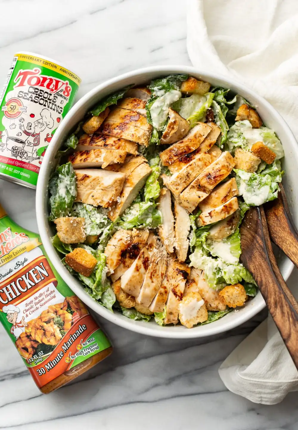 Ensalada César de pollo cajún
