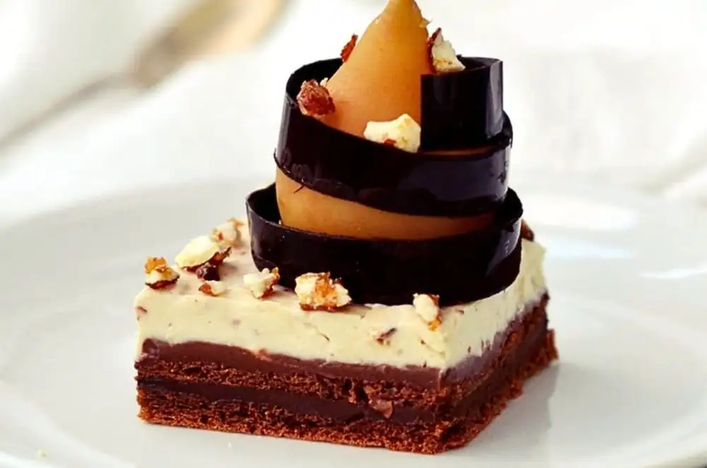 No Flour Poached Pear Chocolate Cake