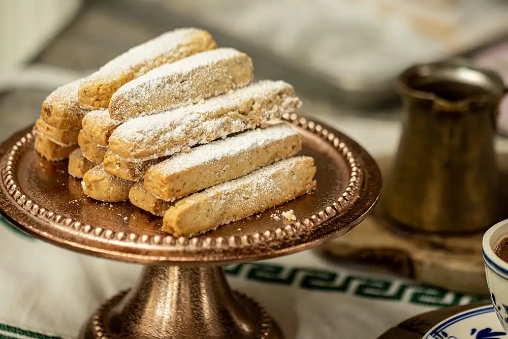 Easy Greek Kourabiedes Sticks (Traditional Greek Butter Cookies)