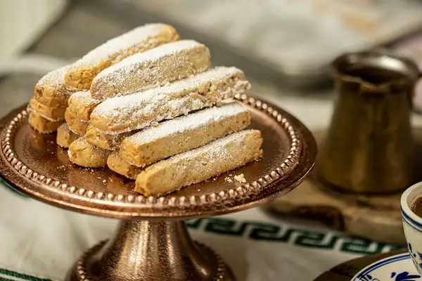 Easy Greek Kourabiedes Sticks (Traditional Greek Butter Cookies)