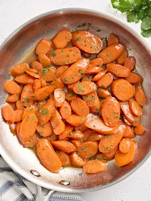 Sweet, simple glazed carrots with just 5 ingredients and 20 mins!