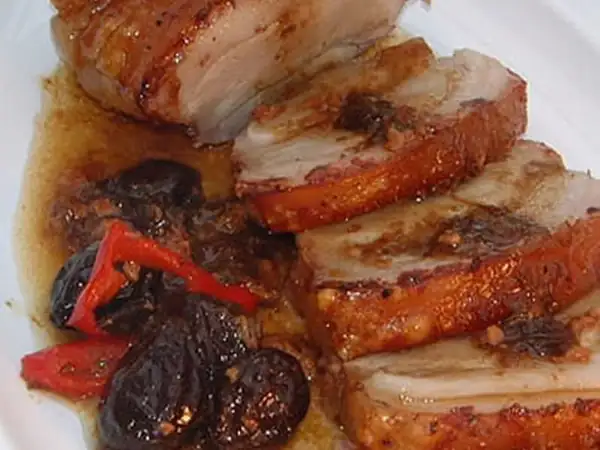 Roast pork with prunes