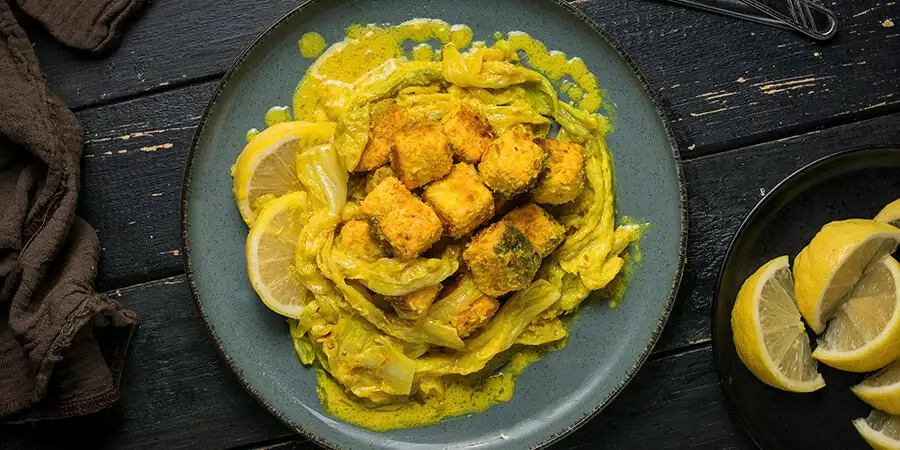 Coconut Salmon with Creamy Napa Cabbage