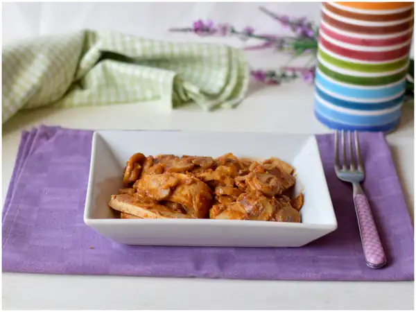 Tofu and mushrooms