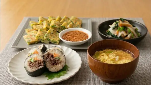 What are some good menu combinations to go with Korean pancakes (jeon)? Recommended combinations of staple food, main dish, side dish, and soup