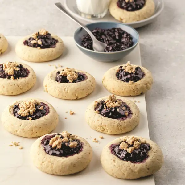 Wild blueberry crumble cookies
