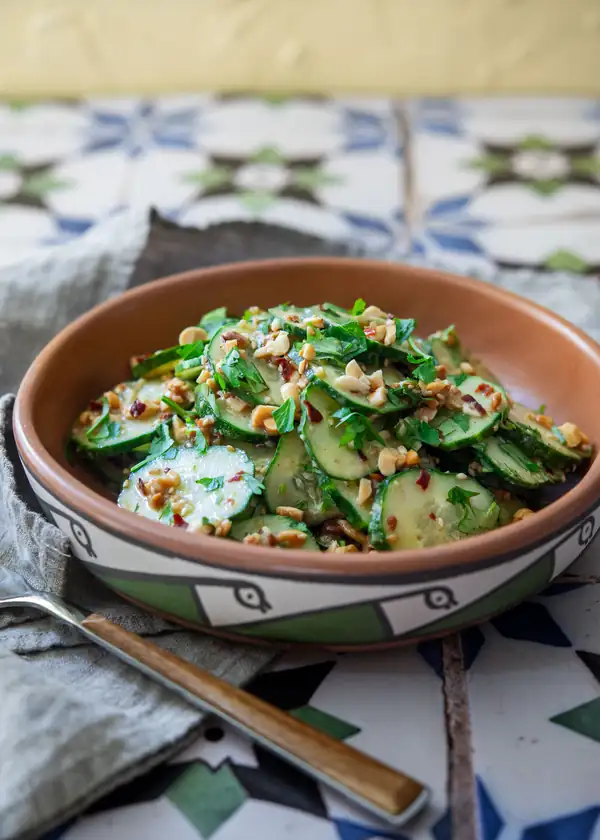 Spicy Peanut Cucumber Salad