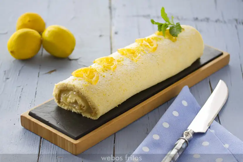 Lemon rolled sponge cake for Thermomix