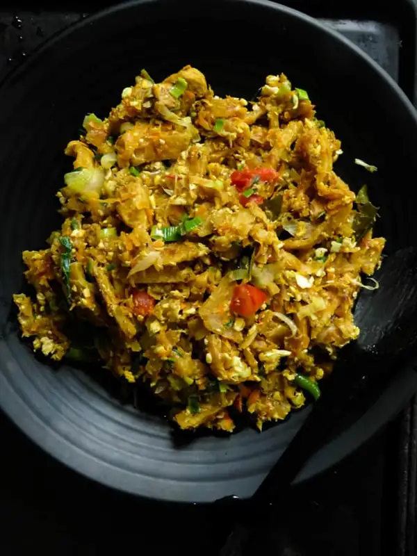 RECETA KOTTU ROTI DE POLLO DE SRI LANKA