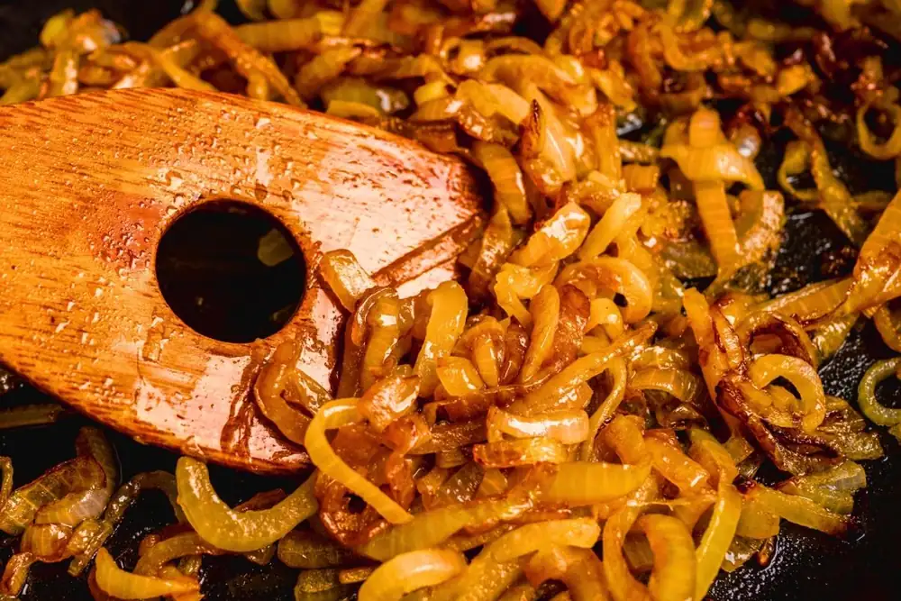Onions are easier to caramelise if you add 1 simple ingredient to the pan before cooking