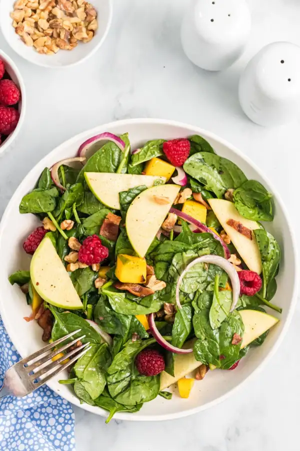 Spinach Salad with Warm Citrus Bacon Vinaigrette