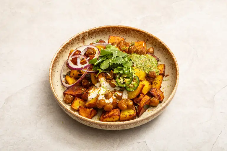 Potato and Chickpea Chaat Recipe