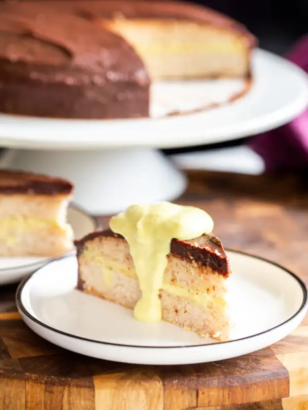 Vegan Boston Cream Pie Cake