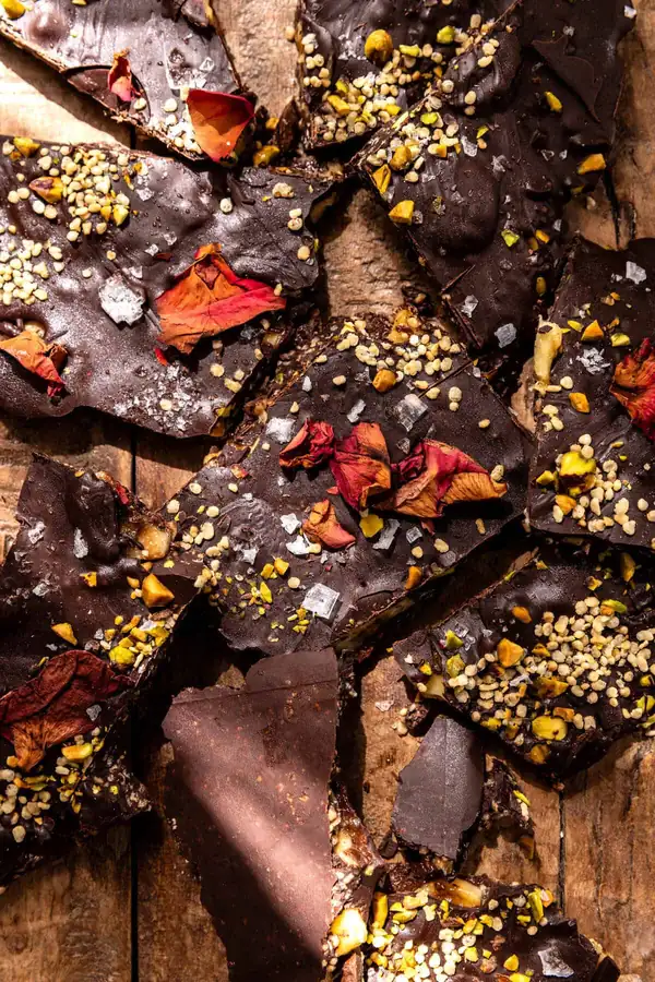 Dark Chocolate Banana Bark with Puffed Quinoa