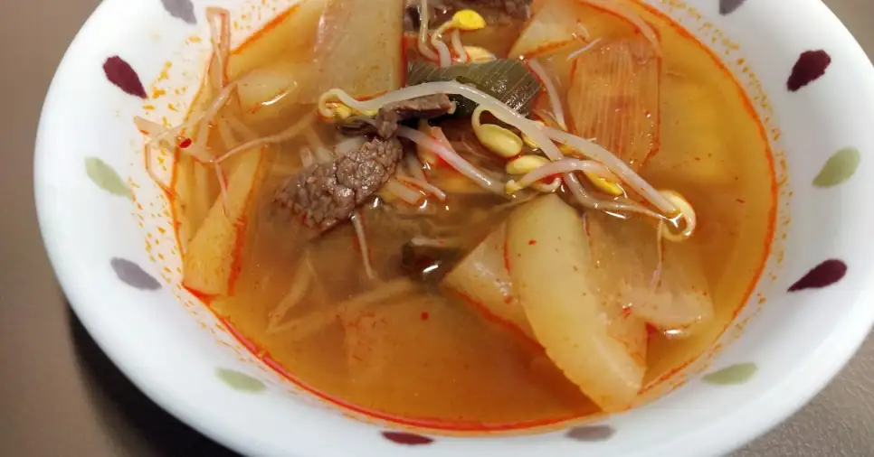 Sopa refrescante de ternera y rábano al estilo Gyeongsang / Sopa de ternera y brotes de soja: ¡Un caldo limpio y refrescante, perfecto para la húmeda temporada de lluvias!