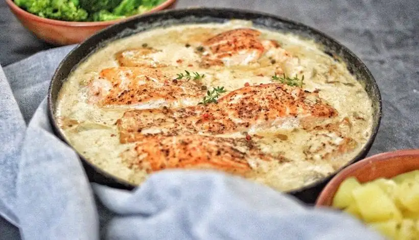 Salmon in Creamy Tuscan Garlic Sauce