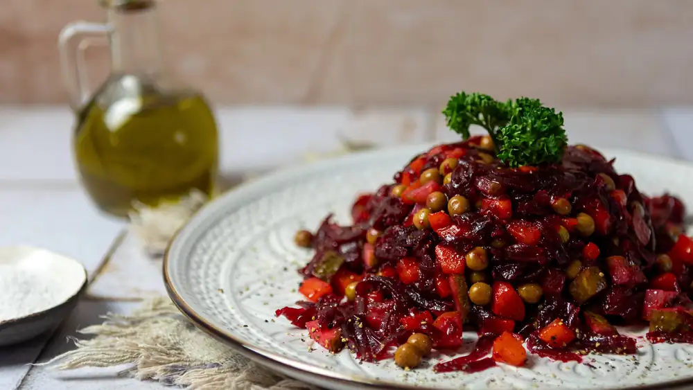 Diet beetroot salad for dinner
