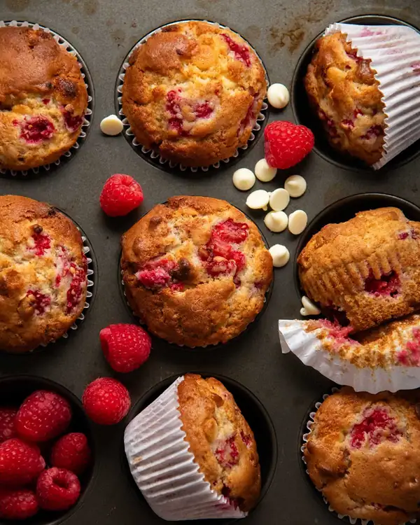 White Chocolate Raspberry Muffins