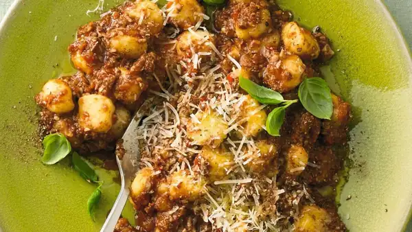 The queen of all pasta sauces: Gnocchi with mushroom Bolognese