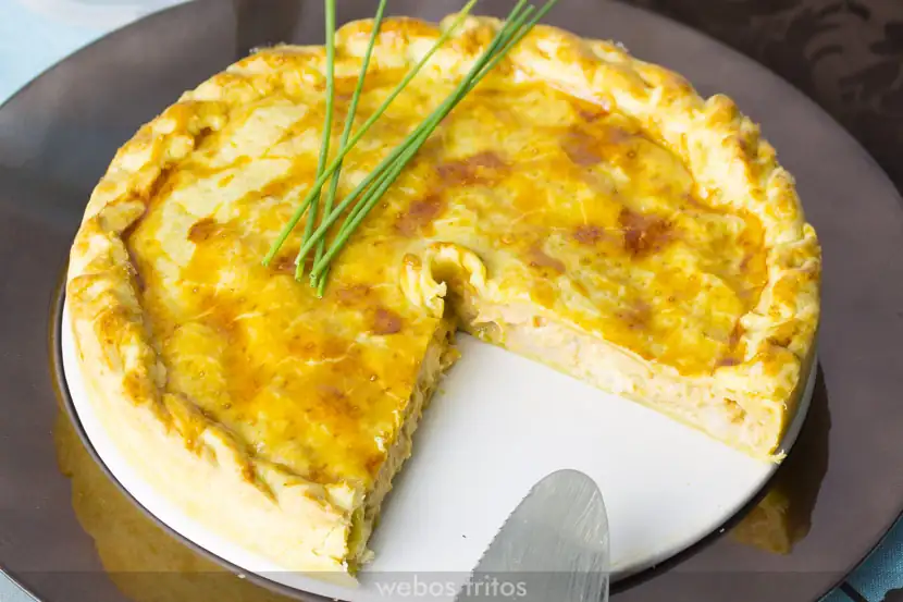 Monkfish and prawn tart