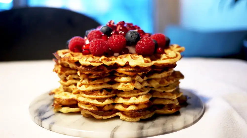 Healthy waffles with carrot and oatmeal