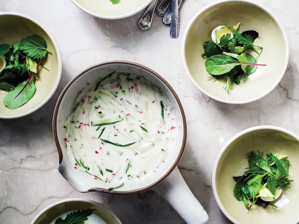 Okroshka Recipe (Chilled Buttermilk Soup with Herbs)