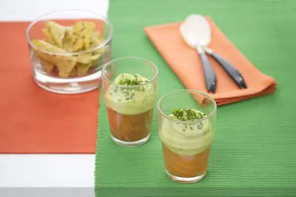 Avocado cream with salmon