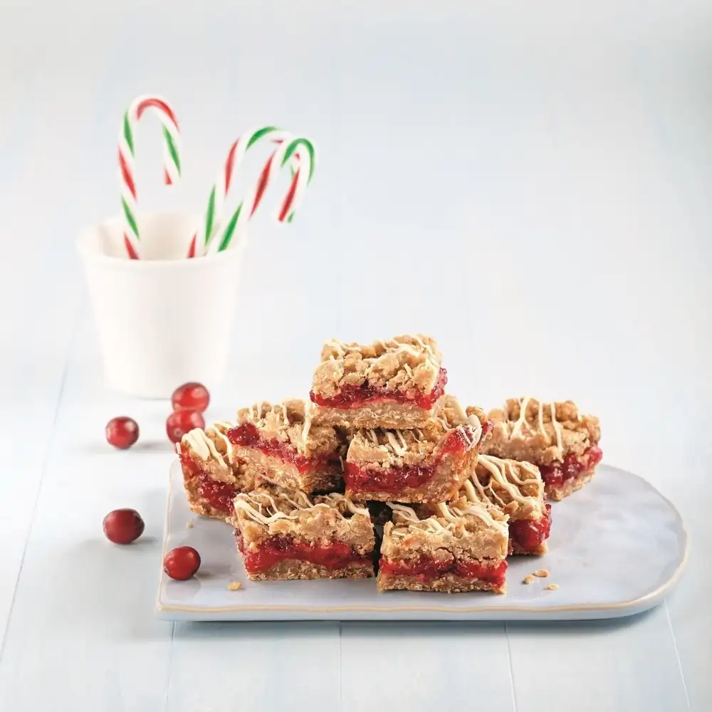 Cranberry and white chocolate squares