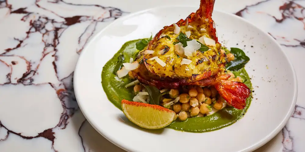 Honey Mustard Prawns With Chickpea Sundal Recipe