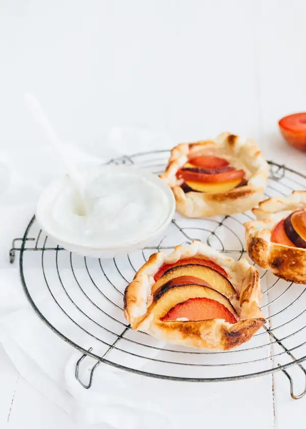 Mini galettes with stone fruit