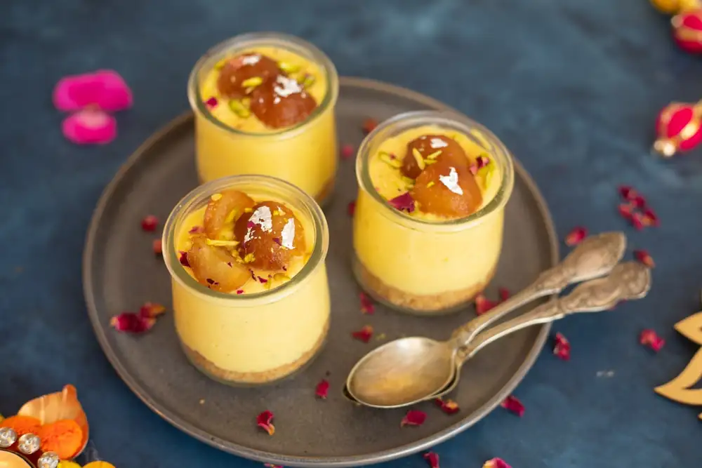 Gulab Jamun Custard Jars (Indian Fusion Dessert)
