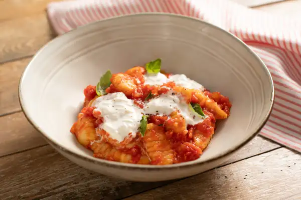 Gnocchi with tomato and burrata