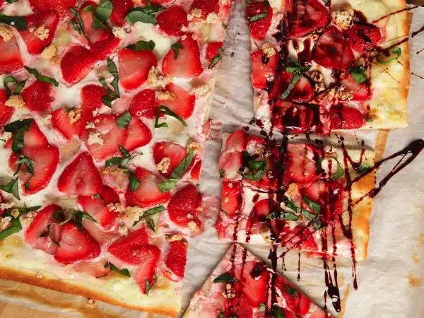 Strawberry Flammkuchen recipe with balsamic vinegar