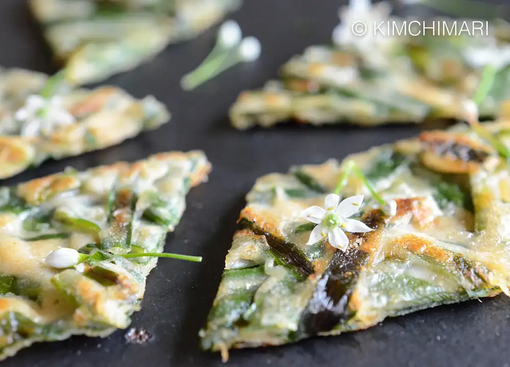 Korean Chive Pancake (Buchujeon) with Chive Flowers!