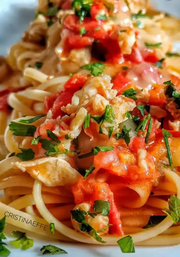 Linguine with sea bream and prawn ragù