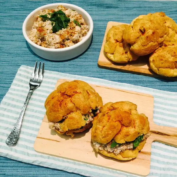 Circassian Chicken Choux Puffs