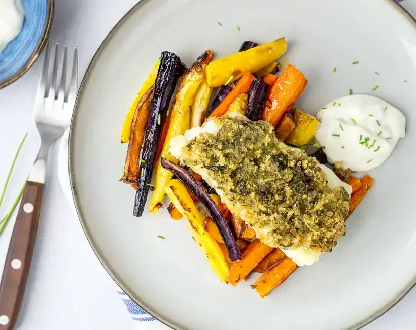 Cod with herb crust