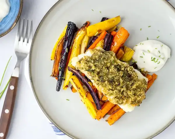 Cod with herb crust