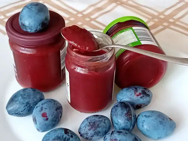 Prune sauce in jars