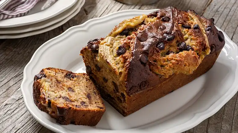 ¿Cuál es el mejor tipo de chocolate para añadir al pan de plátano y cómo se incorpora?