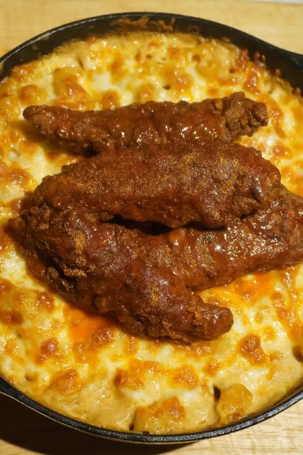 Hot Honey Tenders with Mac & Cheese