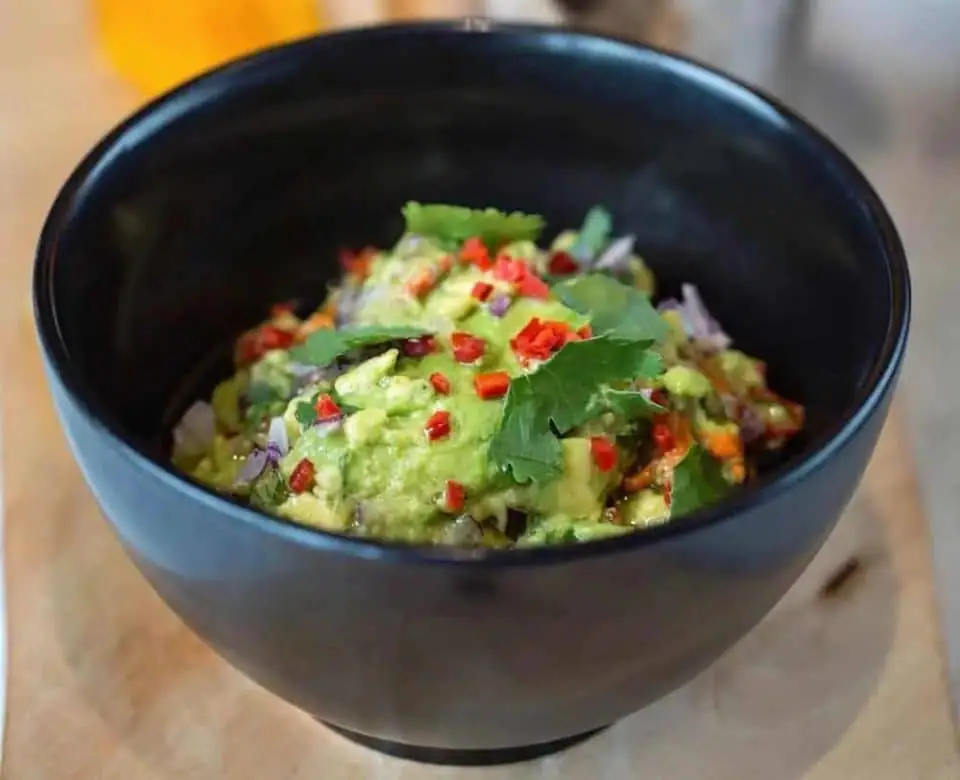 Smashed Avocados with Sweet Potato Chips